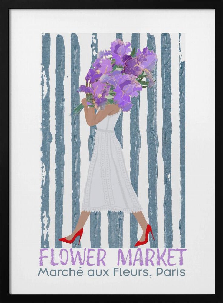 Marche Aux FLeurs Paris - Stretched Canvas, Poster or Fine Art Print - I Heart Wall Art - Poster Print, Canvas Print or Framed Art Print