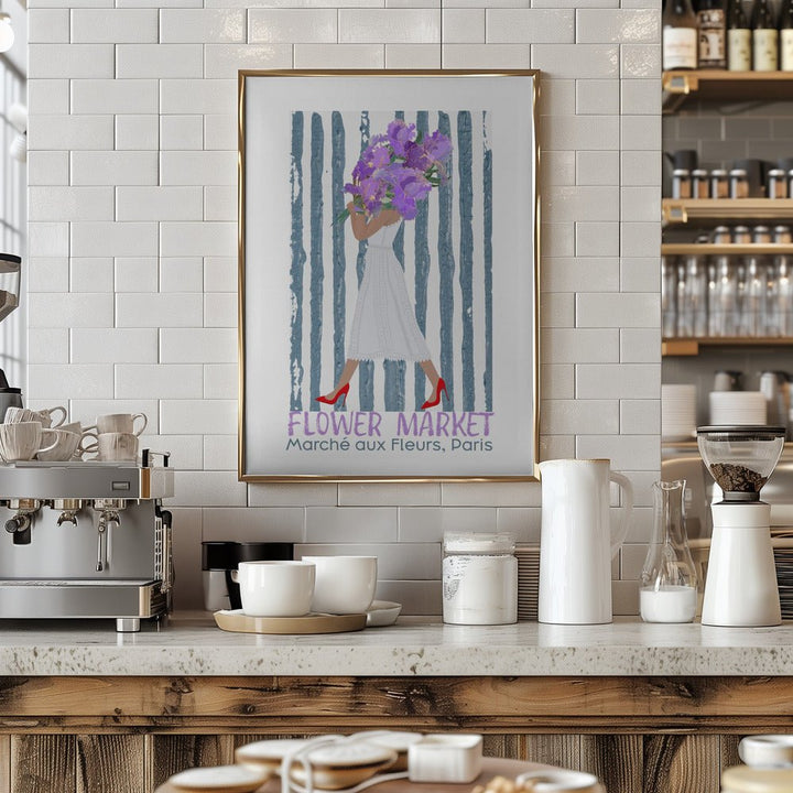 Marche Aux FLeurs Paris - Stretched Canvas, Poster or Fine Art Print - I Heart Wall Art - Poster Print, Canvas Print or Framed Art Print