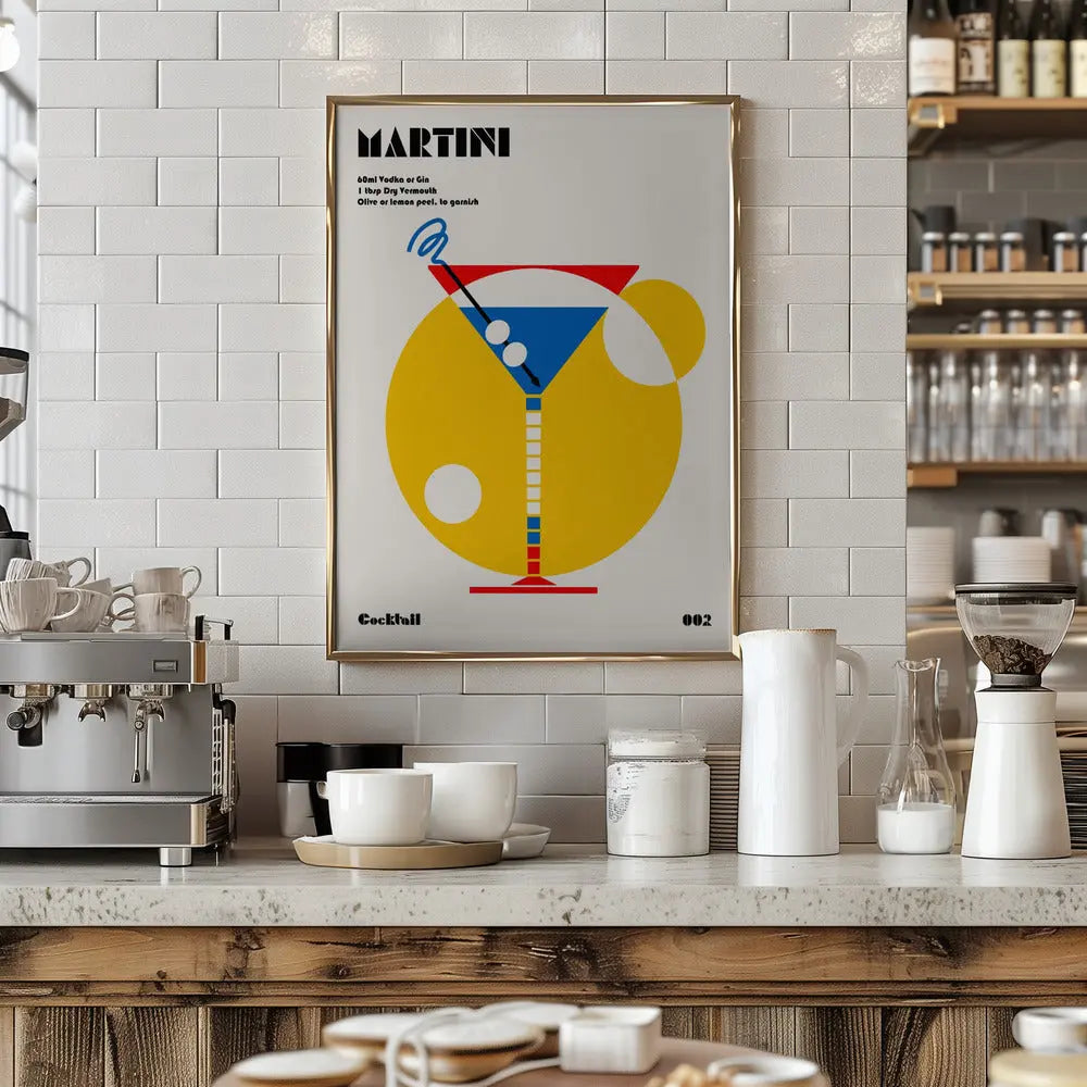 Martini Bauhaus Cocktail - Stretched Canvas, Poster or Fine Art Print I Heart Wall Art