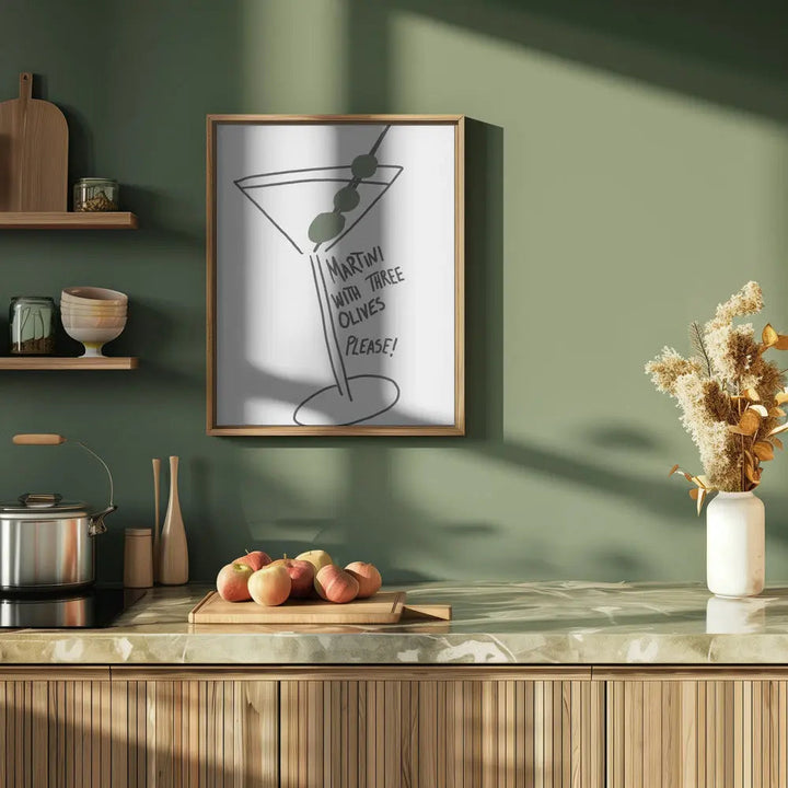 Martini Three Olives - Stretched Canvas, Poster or Fine Art Print I Heart Wall Art