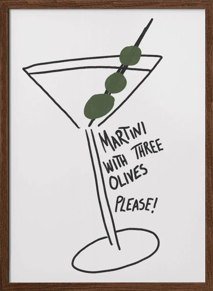 Martini Three Olives - Stretched Canvas, Poster or Fine Art Print I Heart Wall Art