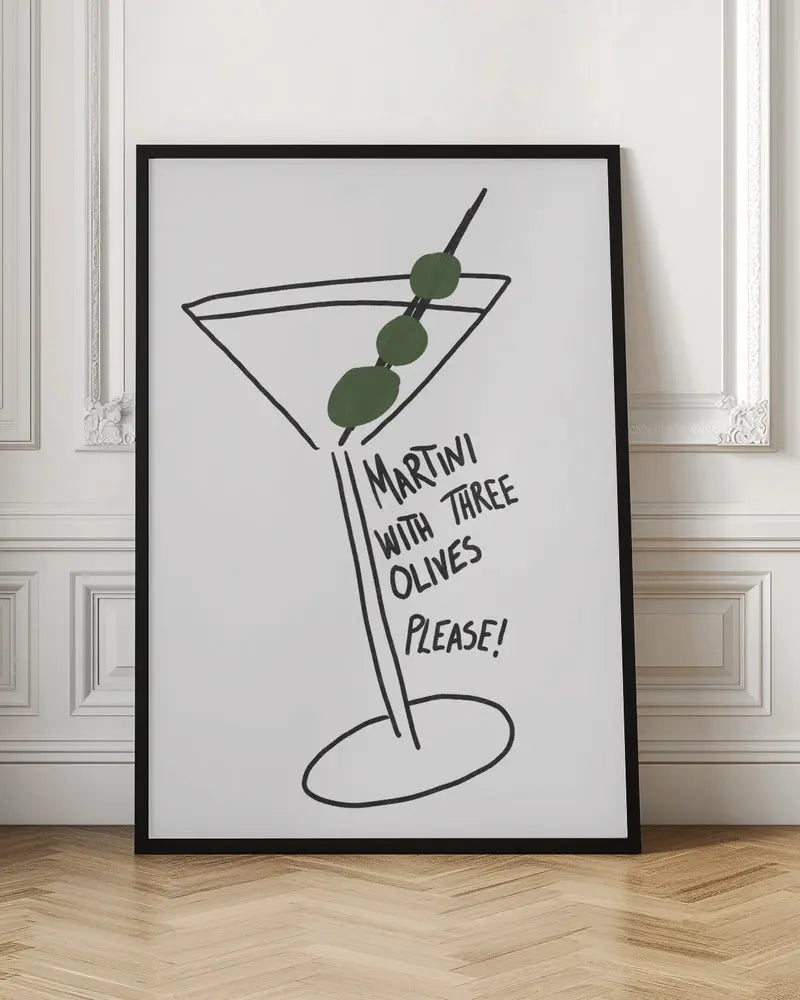 Martini Three Olives - Stretched Canvas, Poster or Fine Art Print I Heart Wall Art
