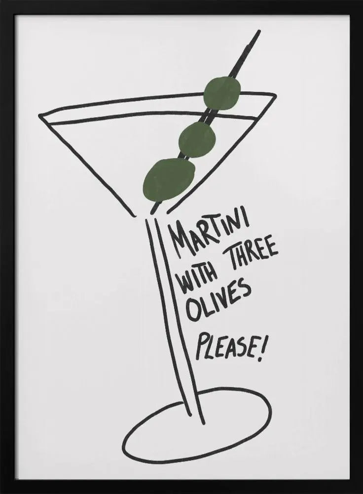 Martini Three Olives - Stretched Canvas, Poster or Fine Art Print I Heart Wall Art