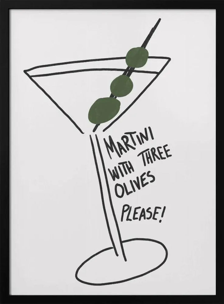 Martini Three Olives - Stretched Canvas, Poster or Fine Art Print I Heart Wall Art