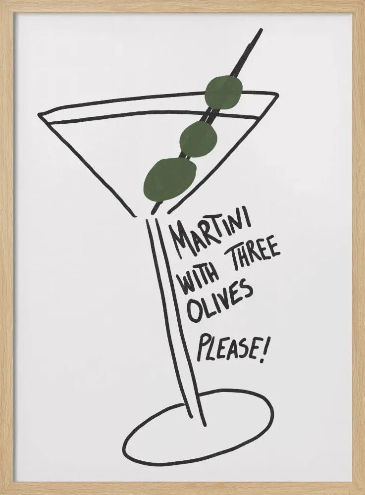 Martini Three Olives - Stretched Canvas, Poster or Fine Art Print I Heart Wall Art