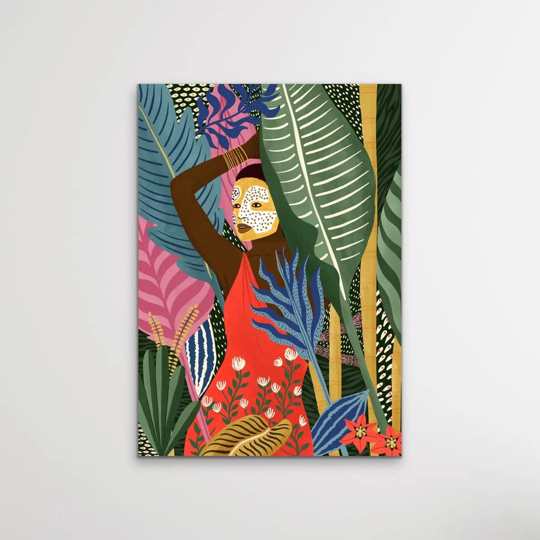 Mask- Colourful Contemporary Yellow Portugal Illustration By Maja Tomljanovic I Heart Wall Art Australia 