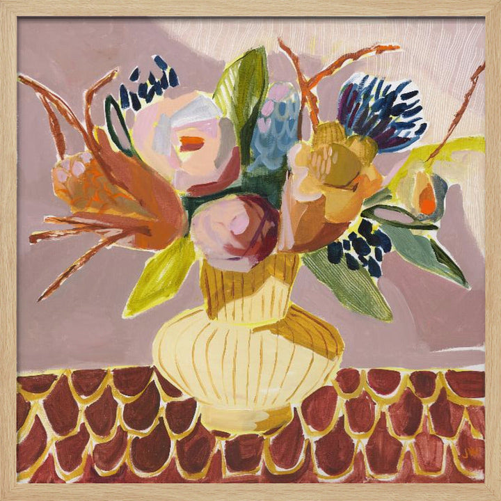 Mauve Bouquet - Square Stretched Canvas, Poster or Fine Art Print I Heart Wall Art