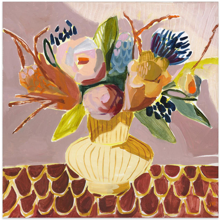 Mauve Bouquet - Square Stretched Canvas, Poster or Fine Art Print I Heart Wall Art