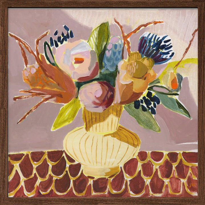 Mauve Bouquet - Square Stretched Canvas, Poster or Fine Art Print I Heart Wall Art