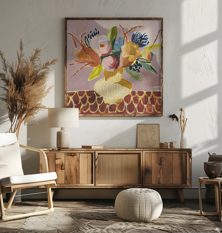 Mauve Bouquet - Square Stretched Canvas, Poster or Fine Art Print I Heart Wall Art