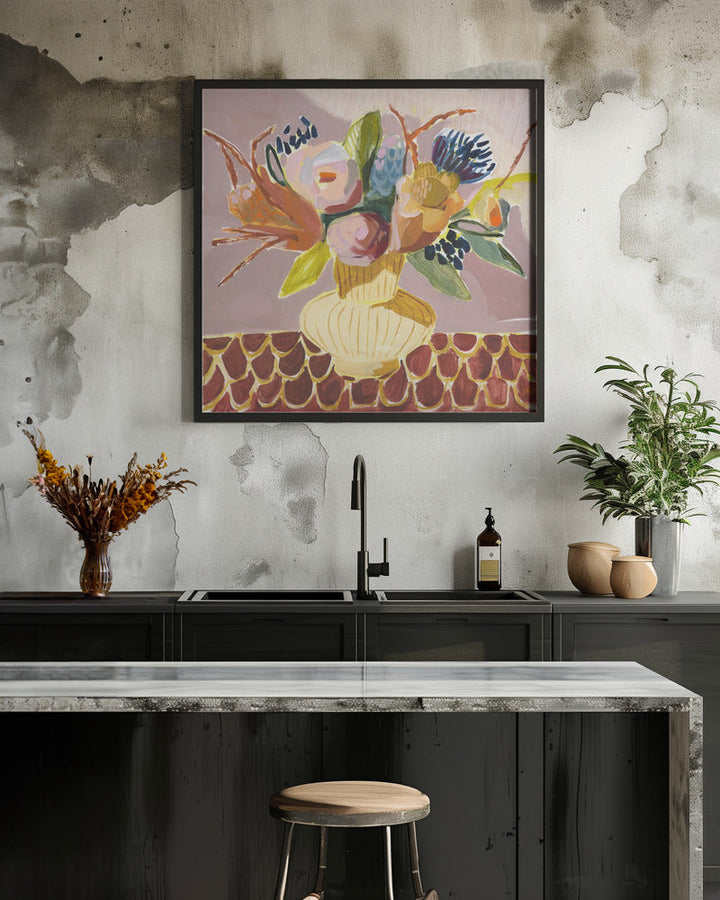 Mauve Bouquet - Square Stretched Canvas, Poster or Fine Art Print I Heart Wall Art