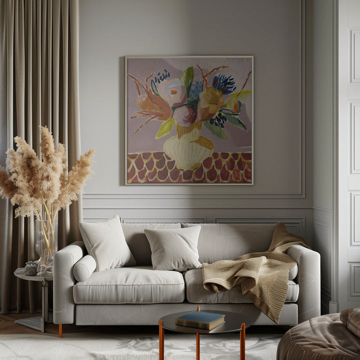 Mauve Bouquet - Square Stretched Canvas, Poster or Fine Art Print I Heart Wall Art