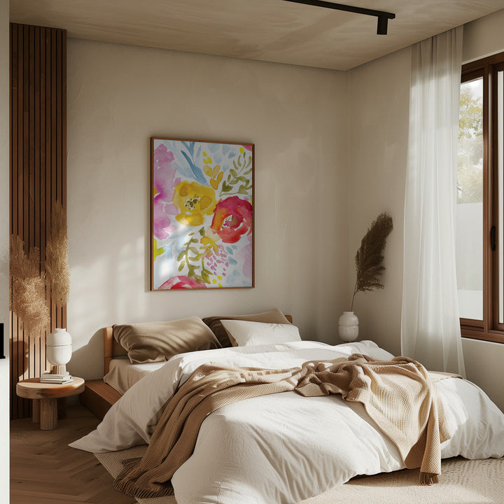 May Floral - Stretched Canvas, Poster or Fine Art Print I Heart Wall Art