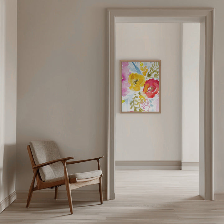 May Floral - Stretched Canvas, Poster or Fine Art Print I Heart Wall Art