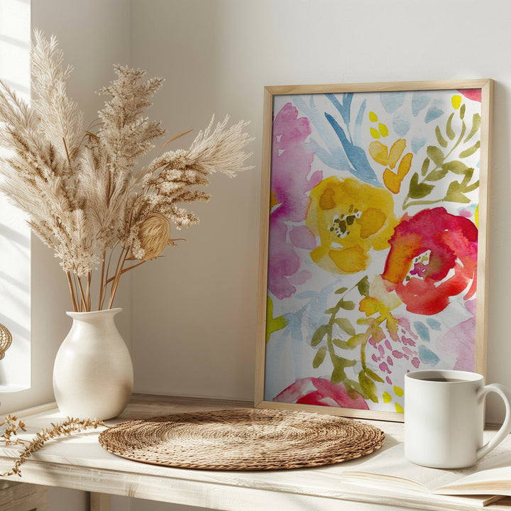 May Floral - Stretched Canvas, Poster or Fine Art Print I Heart Wall Art