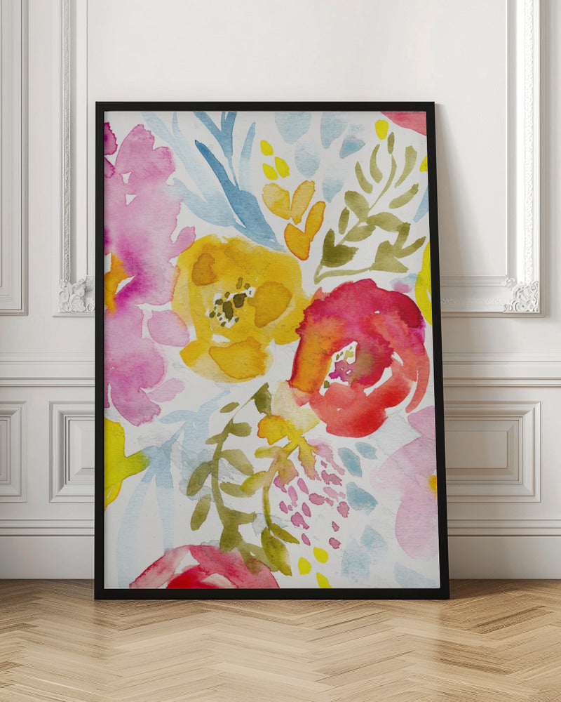 May Floral - Stretched Canvas, Poster or Fine Art Print I Heart Wall Art