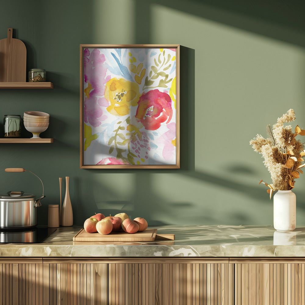 May Floral - Stretched Canvas, Poster or Fine Art Print I Heart Wall Art