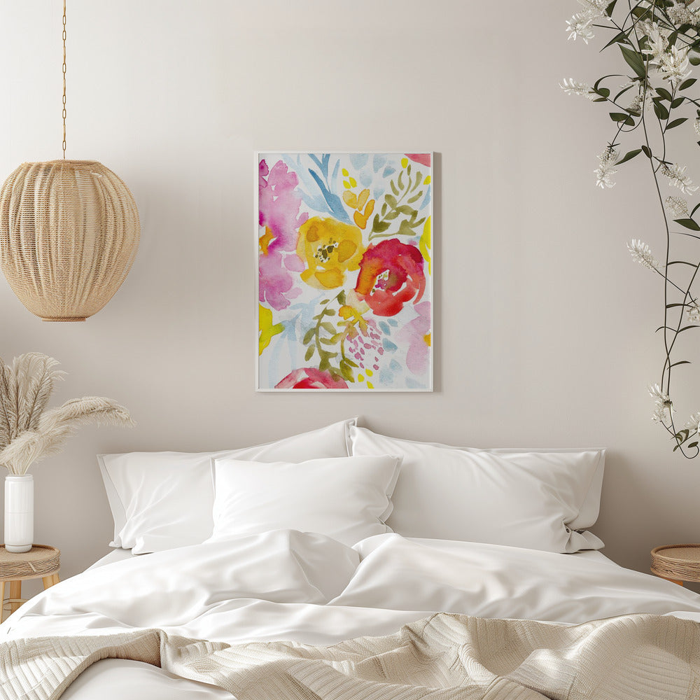 May Floral - Stretched Canvas, Poster or Fine Art Print I Heart Wall Art