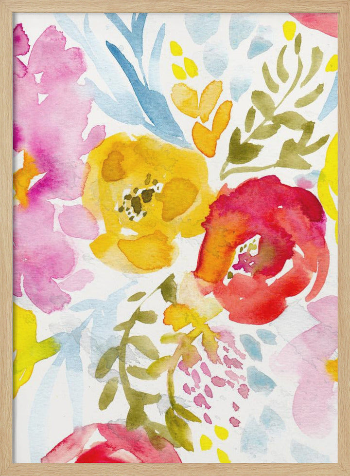 May Floral - Stretched Canvas, Poster or Fine Art Print I Heart Wall Art