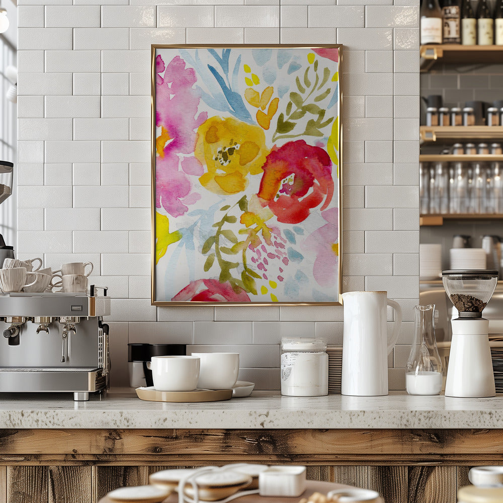 May Floral - Stretched Canvas, Poster or Fine Art Print I Heart Wall Art