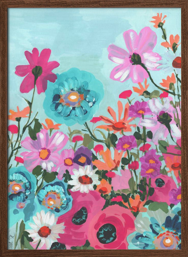 Meadow In June Pink - Stretched Canvas, Poster or Fine Art Print I Heart Wall Art