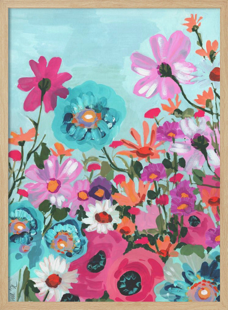 Meadow In June Pink - Stretched Canvas, Poster or Fine Art Print I Heart Wall Art