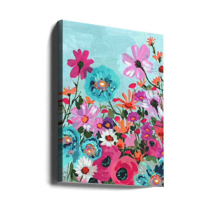 Meadow In June Pink - Stretched Canvas, Poster or Fine Art Print I Heart Wall Art