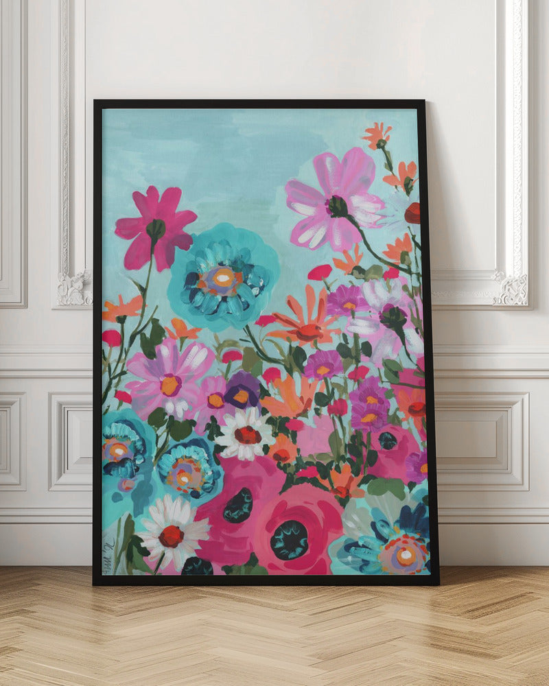 Meadow In June Pink - Stretched Canvas, Poster or Fine Art Print I Heart Wall Art