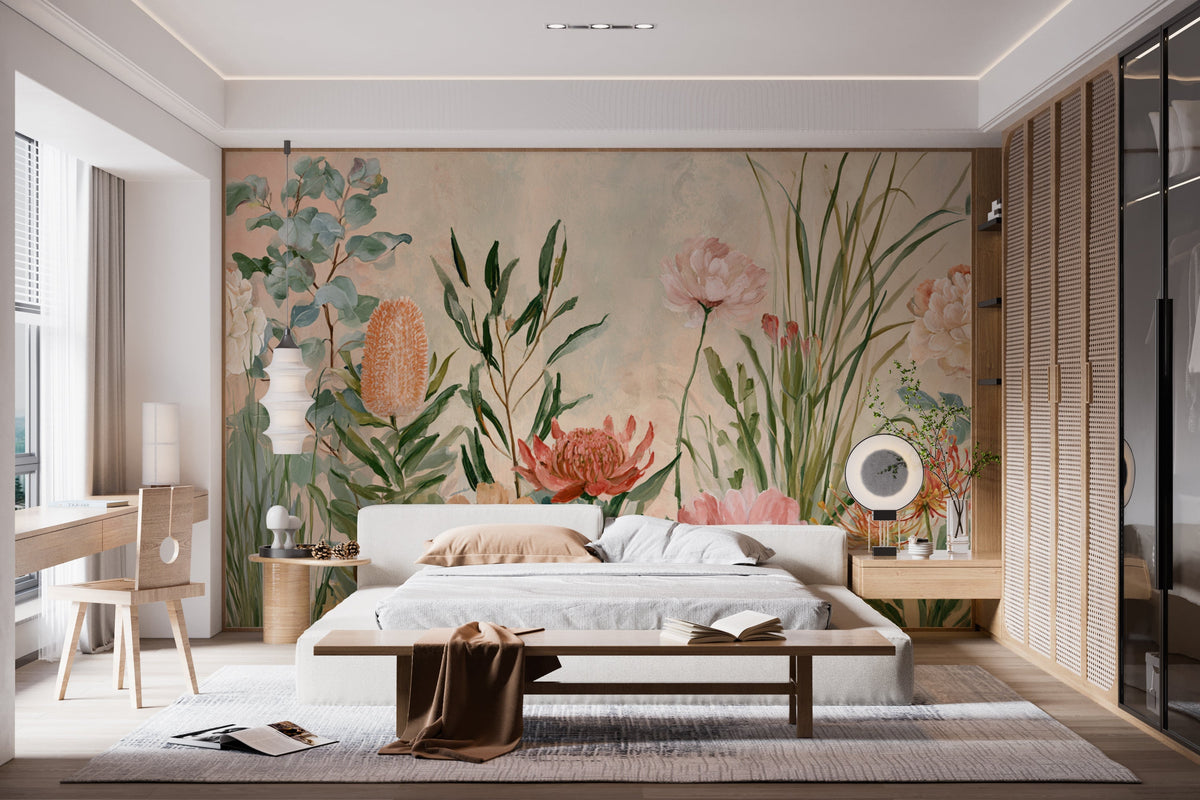 Meadow Muse- Floral Peel and Stick Premium Wallpaper Mural