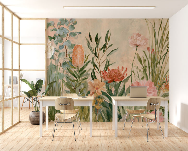 Meadow Muse- Floral Peel and Stick Premium Wallpaper Mural
