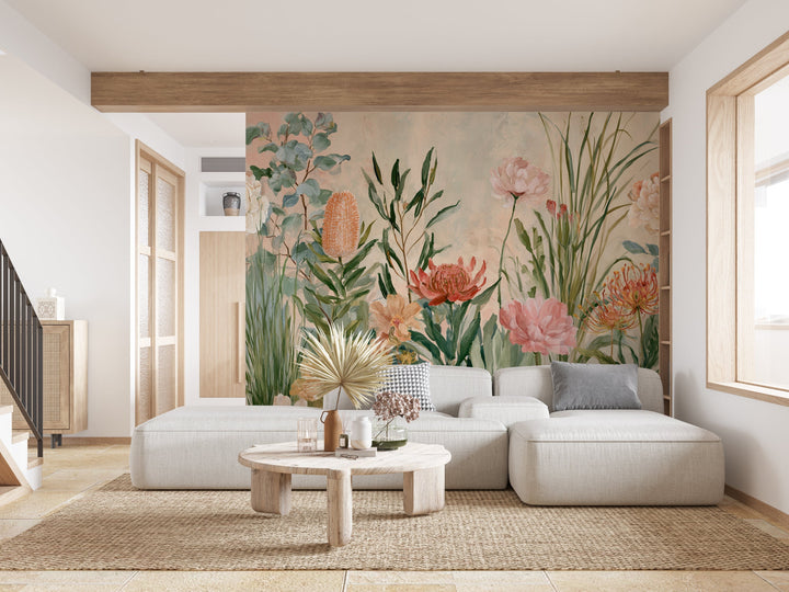 Meadow Muse- Floral Peel and Stick Premium Wallpaper Mural