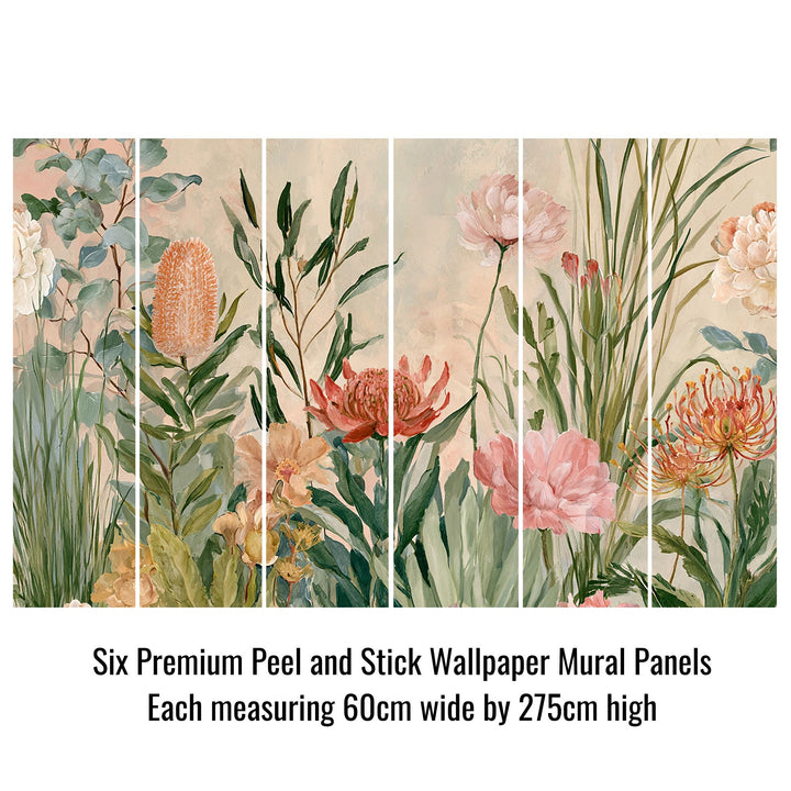 Meadow Muse- Floral Peel and Stick Premium Wallpaper Mural