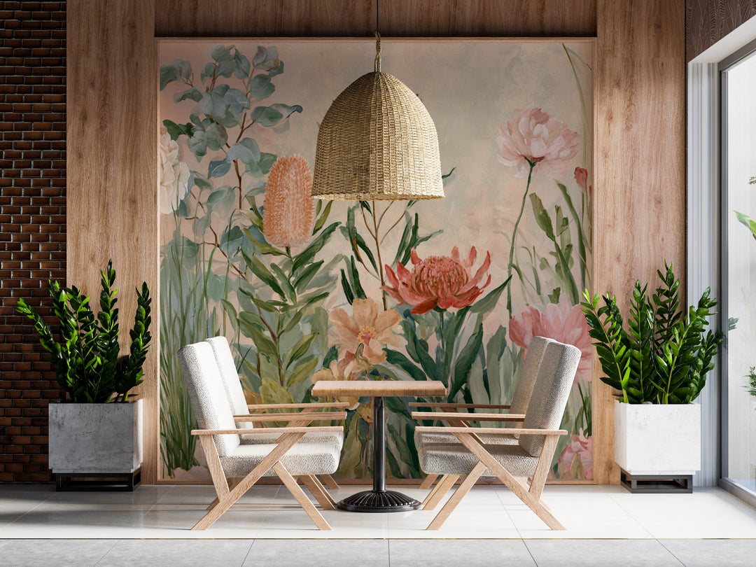 Meadow Muse- Floral Peel and Stick Premium Wallpaper Mural
