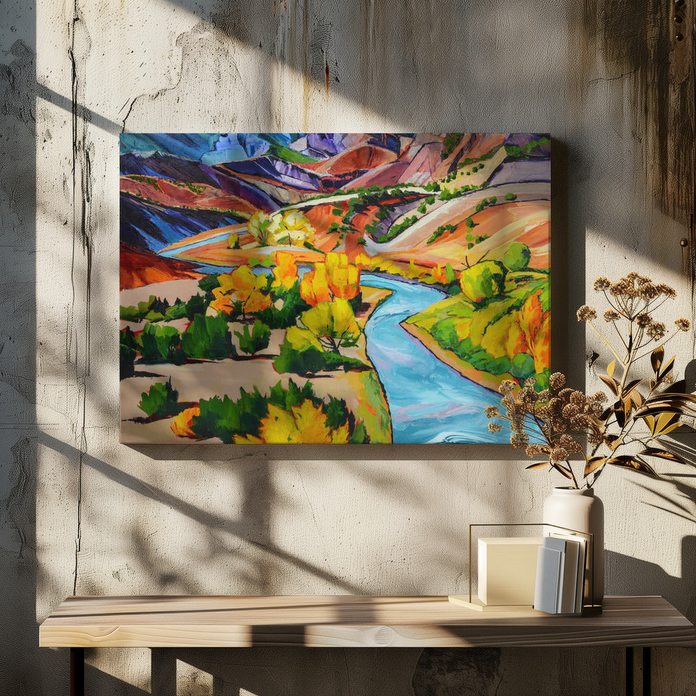Meandering River - Stretched Canvas, Poster or Fine Art Print I Heart Wall Art