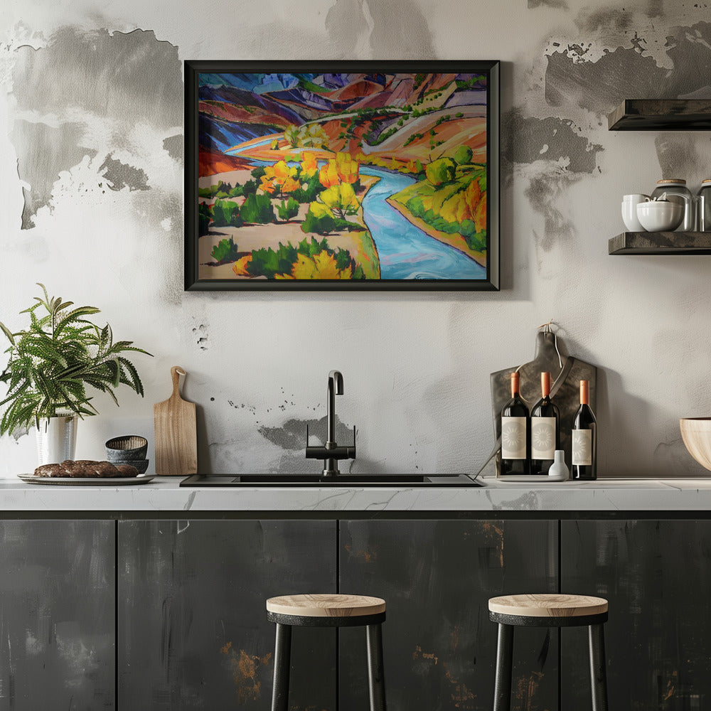 Meandering River - Stretched Canvas, Poster or Fine Art Print I Heart Wall Art