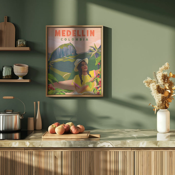 Medellin Colombia Travel Poster - Stretched Canvas, Poster or Fine Art Print I Heart Wall Art