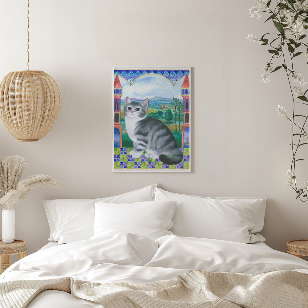 Medieval Kitten - Stretched Canvas, Poster or Fine Art Print I Heart Wall Art