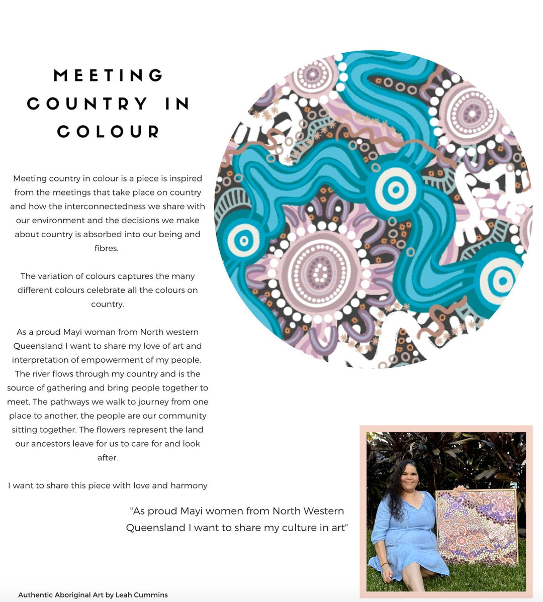 Meeting On Country- Original - Aboriginal Art Print by Leah Cummins - I Heart Wall Art