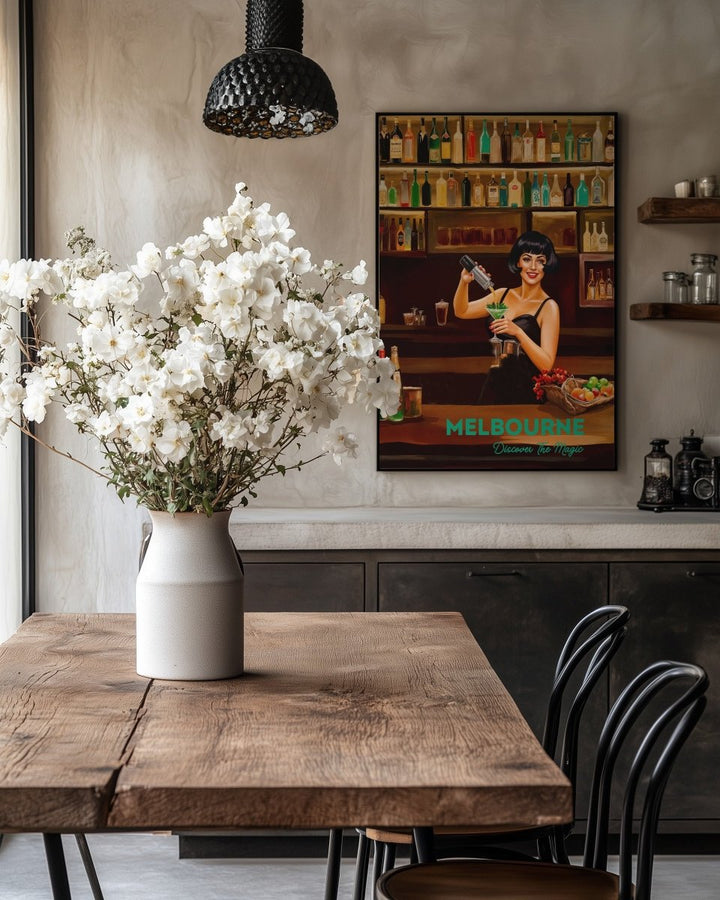 Melbourne, Discover The Magic: Bars - Vintage Travel Print on Paper Or Canvas - I Heart Wall Art - Poster Print, Canvas Print or Framed Art Print