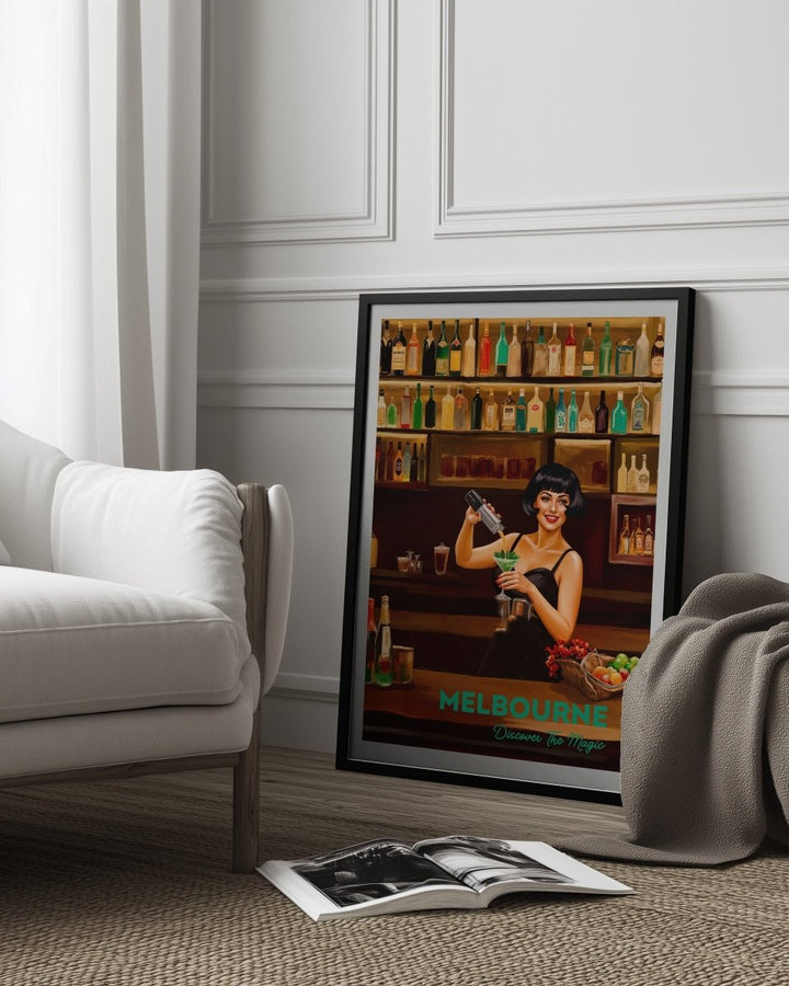 Melbourne, Discover The Magic: Bars - Vintage Travel Print on Paper Or Canvas - I Heart Wall Art - Poster Print, Canvas Print or Framed Art Print