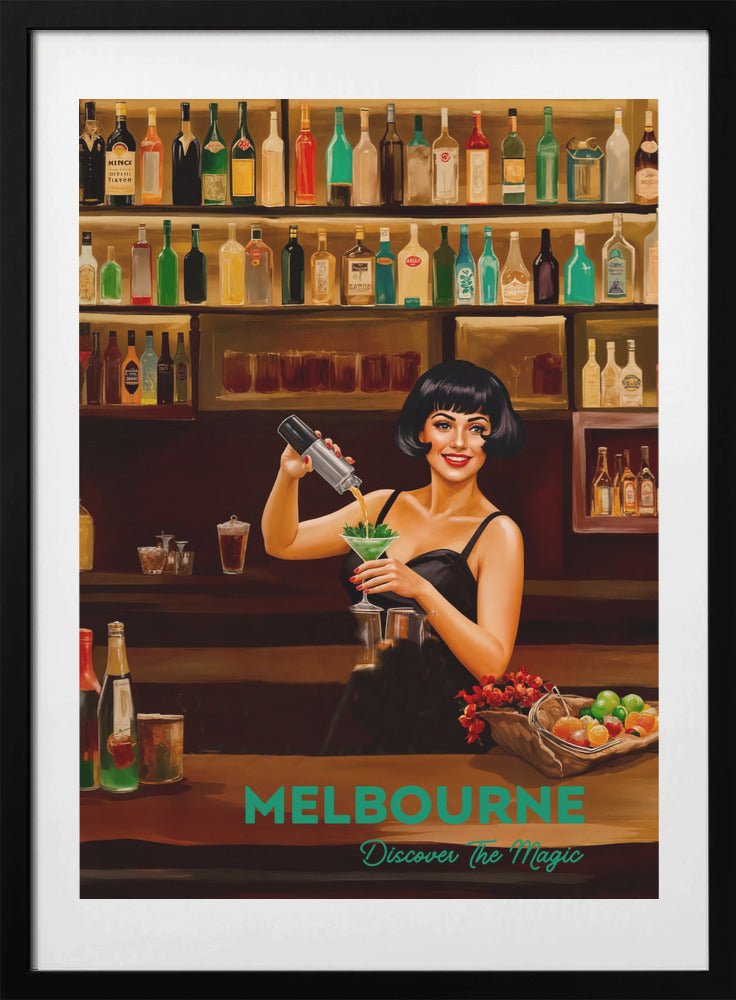 Melbourne, Discover The Magic: Bars - Vintage Travel Print on Paper Or Canvas - I Heart Wall Art - Poster Print, Canvas Print or Framed Art Print