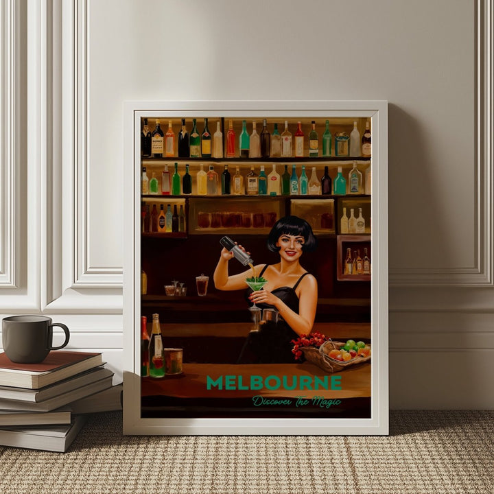 Melbourne, Discover The Magic: Bars - Vintage Travel Print on Paper Or Canvas - I Heart Wall Art - Poster Print, Canvas Print or Framed Art Print