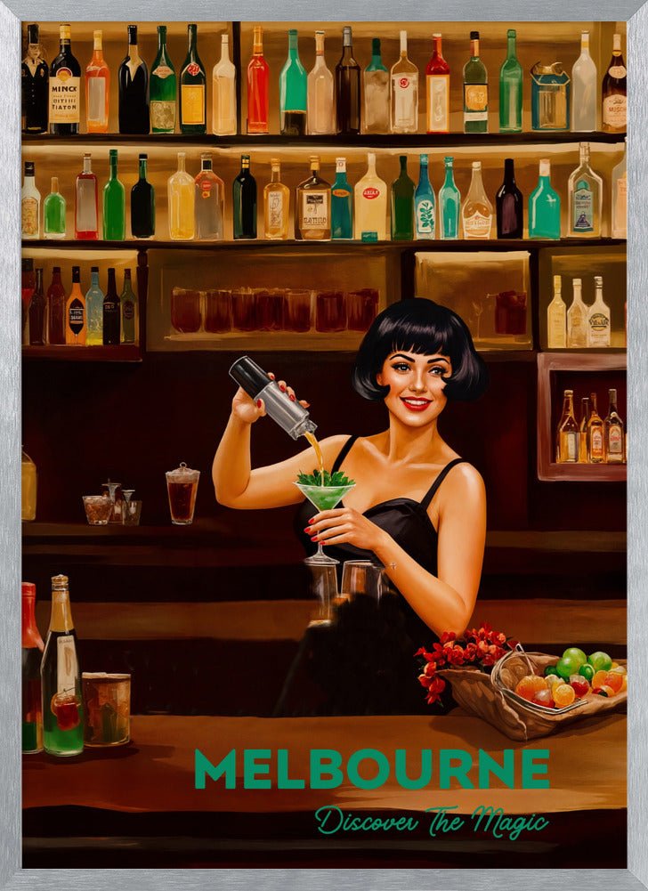 Melbourne, Discover The Magic: Bars - Vintage Travel Print on Paper Or Canvas - I Heart Wall Art - Poster Print, Canvas Print or Framed Art Print