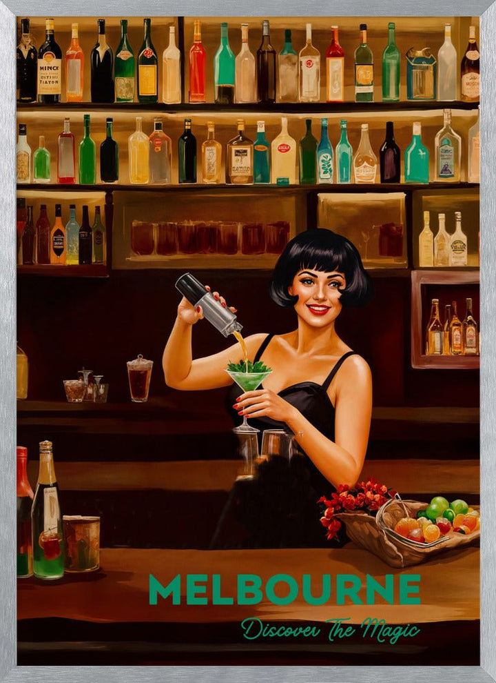 Melbourne, Discover The Magic: Bars - Vintage Travel Print on Paper Or Canvas - I Heart Wall Art - Poster Print, Canvas Print or Framed Art Print