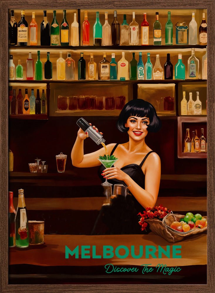 Melbourne, Discover The Magic: Bars - Vintage Travel Print on Paper Or Canvas - I Heart Wall Art - Poster Print, Canvas Print or Framed Art Print