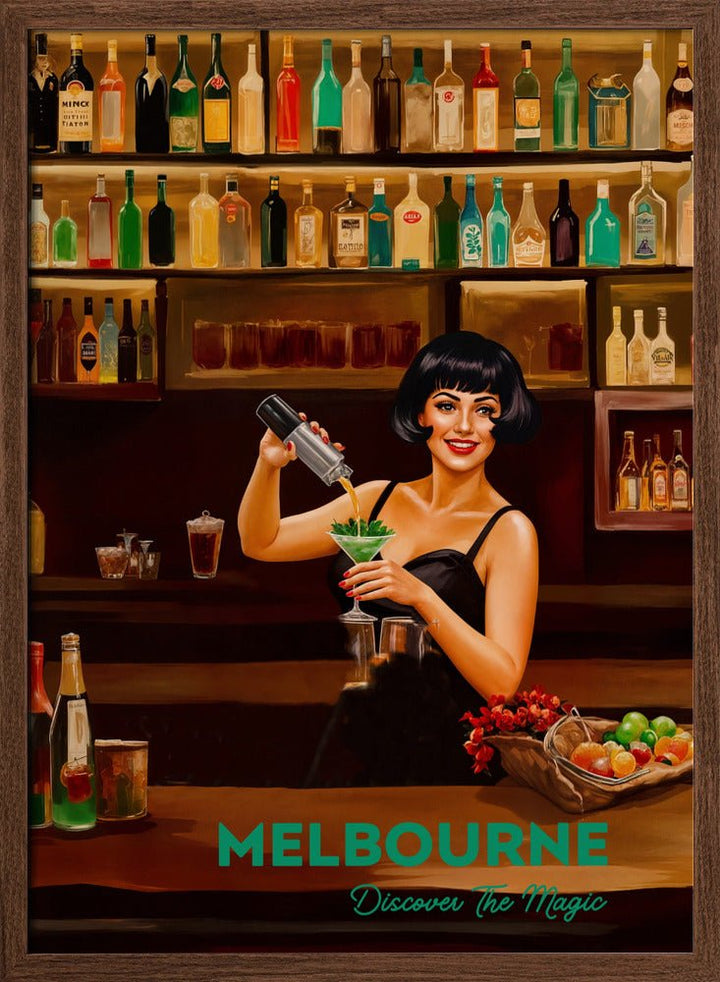 Melbourne, Discover The Magic: Bars - Vintage Travel Print on Paper Or Canvas - I Heart Wall Art - Poster Print, Canvas Print or Framed Art Print