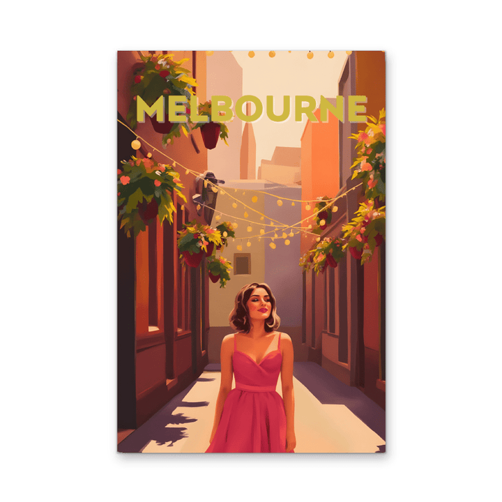 Melbourne, Discover The Magic: Laneways - Vintage Travel Print on Paper Or Canvas - I Heart Wall Art - Poster Print, Canvas Print or Framed Art Print