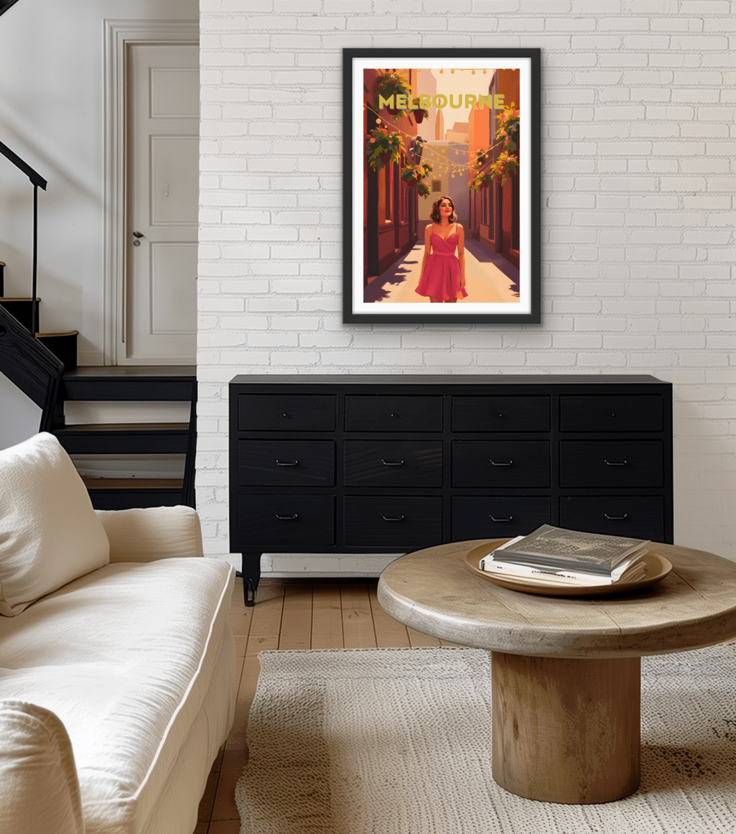 Melbourne, Discover The Magic: Laneways - Vintage Travel Print on Paper Or Canvas - I Heart Wall Art - Poster Print, Canvas Print or Framed Art Print