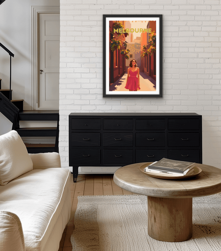Melbourne, Discover The Magic: Laneways - Vintage Travel Print on Paper Or Canvas - I Heart Wall Art - Poster Print, Canvas Print or Framed Art Print