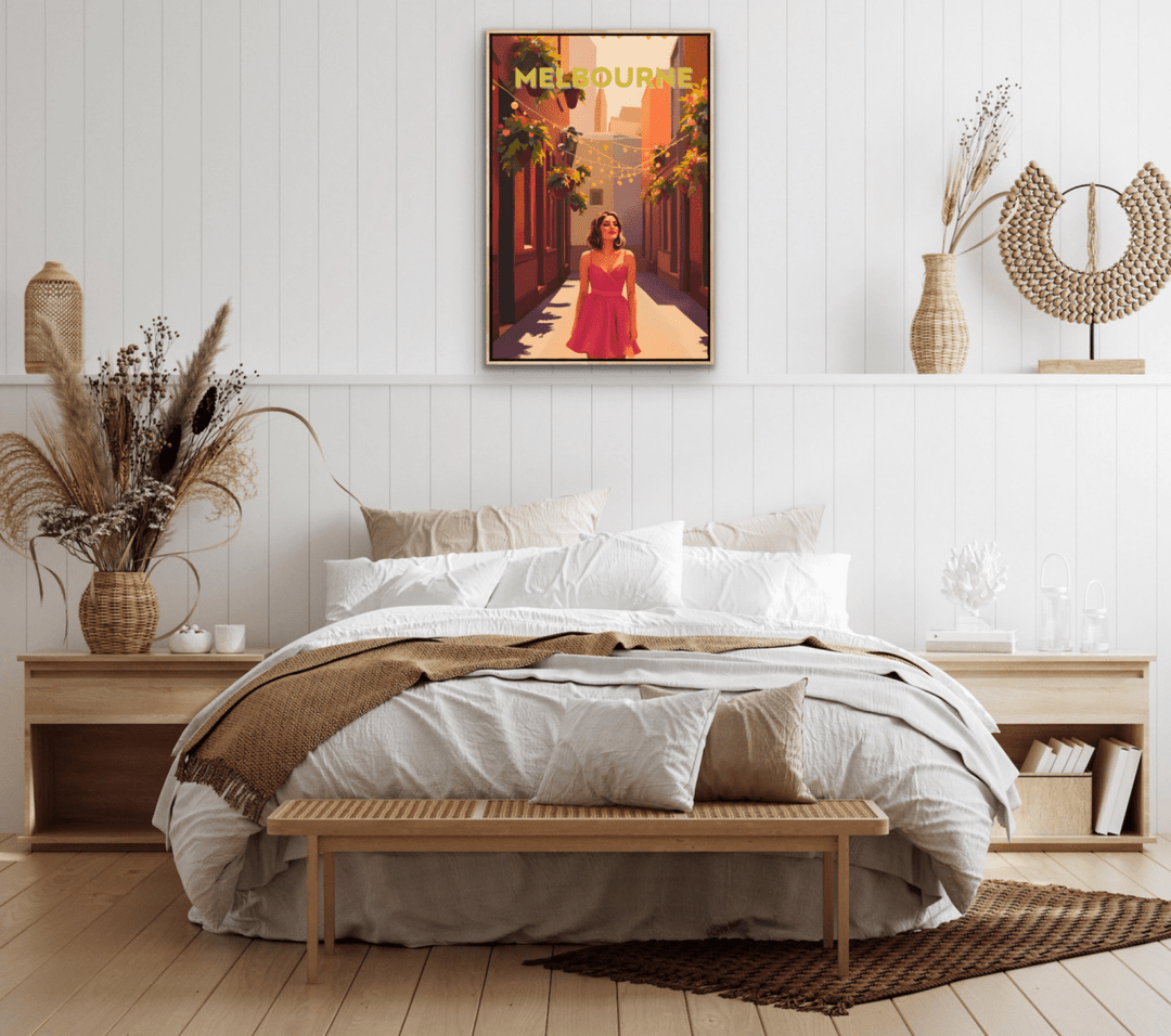 Melbourne, Discover The Magic: Laneways - Vintage Travel Print on Paper Or Canvas - I Heart Wall Art - Poster Print, Canvas Print or Framed Art Print